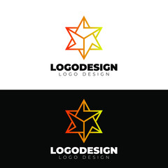 3d star logo design creative and minimal logotype vector template