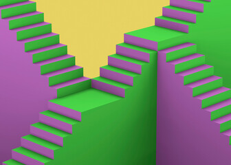 Colorful Pop art Stairs - 3D concept