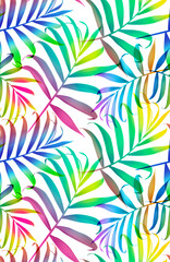 Tropical colorful palm leaves. seamless stylish fashion floral pattern, in Hawaiian style