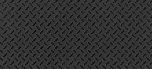 Panorama of Black Diamond Steel Plate Floor pattern and seamless background