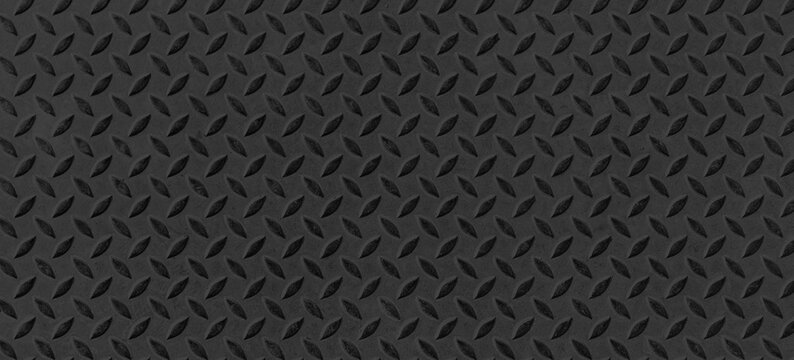Panorama of Black Diamond Steel Plate Floor pattern and seamless background © torsakarin