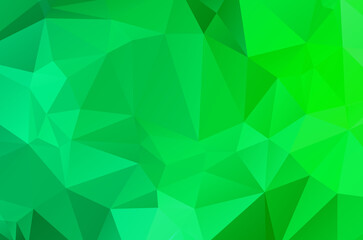 Abstract green vivid wallpaper mosaic background. Geometric triangle