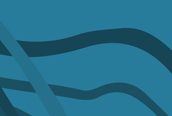 Light BLUE vector background with curved lines.