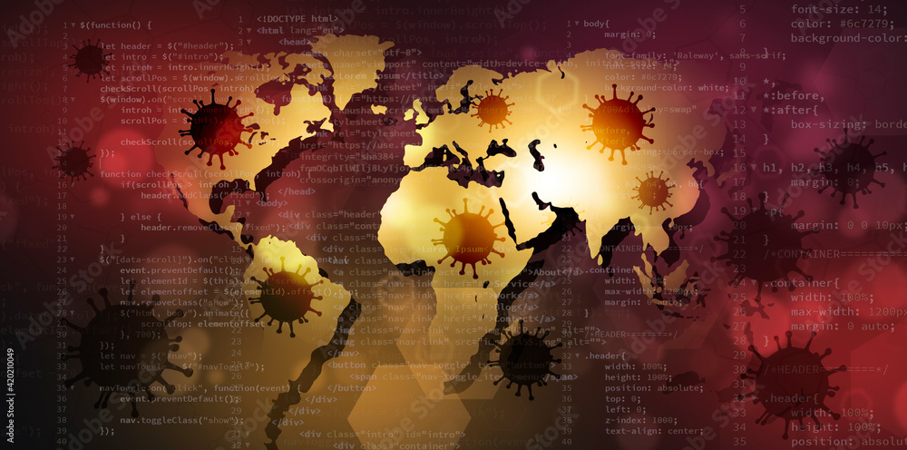 Canvas Prints computer virus. mixed media banner