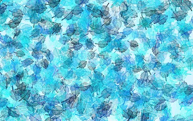 Light Blue, Green vector doodle background with leaves.