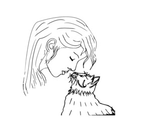 cat and women
