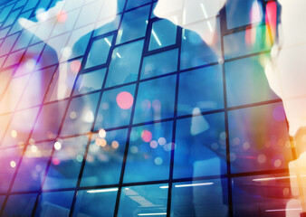 Background of business people that work during night