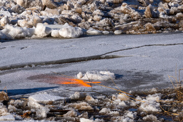 ice creeper and ice walking river