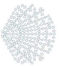 Blue drops circular spread. vector