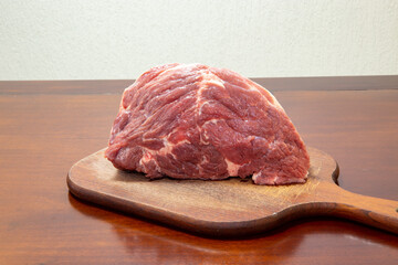 raw termite beef in close up on the cutting board