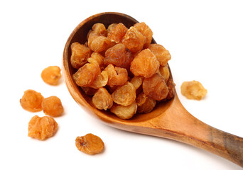 dried longan on white background