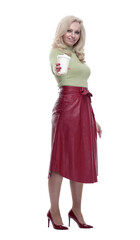 attractive young woman offering you a Cup of coffee to take away.