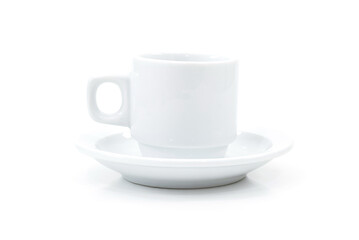 A cup of coffee on a white background