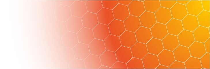 Tonal transition from white through red, orange and honey color with printed geometric hexagons.