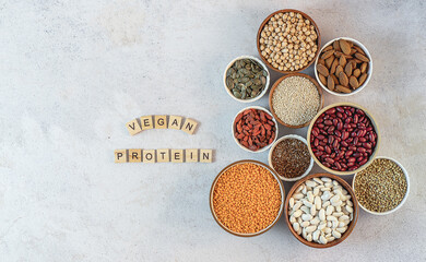Great healthy protein alternatives for vegan and vegetarian. plant-based food.