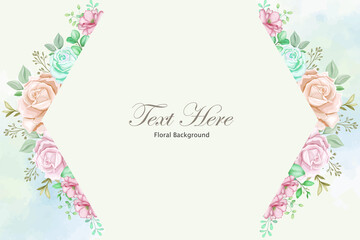 rose flowers and leaves floral background