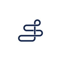 abstract letter sd simple geometric line logo vector