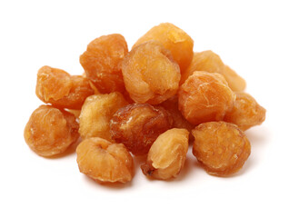 dried longan on white background