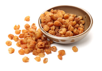 dried longan on white background