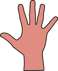palm of the hand with lines in doodle style