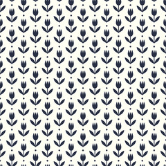 Monochrome floral seamless pattern