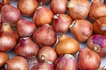 Fresh Onion Background. Full Frame shot