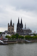 view of Cologne, old and modern architecture