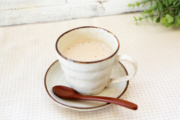 It's a break while drinking a latte.