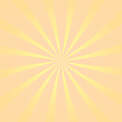 Sun rays background. Orange yellow radiate sun beam burst effect. Sunbeam light flash boom. Starburst poster. Sunlight star, sunrise glow burst. Solar radiance glare, retro design. Vector illustration