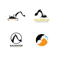 Excavator logo illustration vector