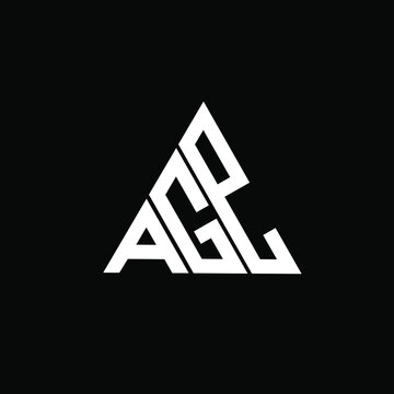 A G P letter logo vector design on black color background. agp alphabet