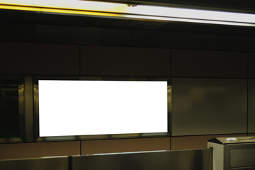 blank advertising billboard at airport.