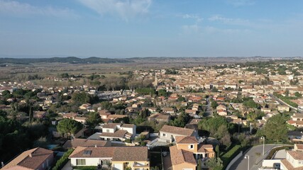 Obraz premium village du sud de la France (Salles-d'Aude près de Narbonne et du massif de la Clape)