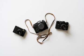 vintage classic old fashioned photo camera, simple creative idea concept