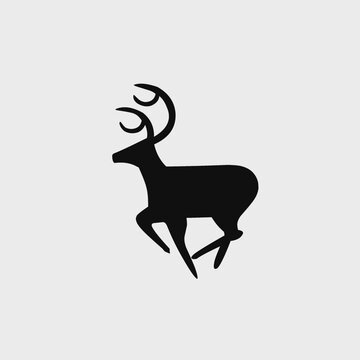 Vector illustration silhouette of deer