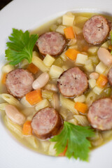 Root Vegetable, Smoked Sausage and White Bean Minestrone Recipe, Hight quality