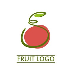 pomegranate apple fruit juice logo abstract simple concept design vector illustration