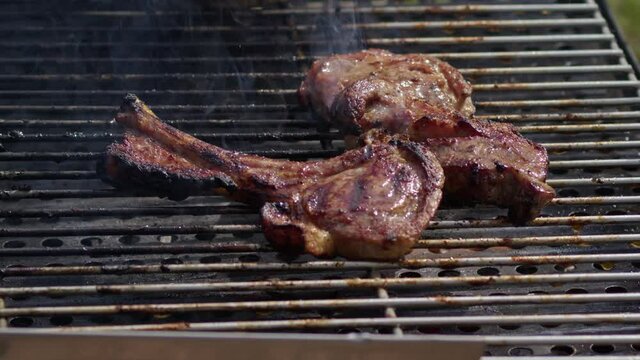 Cow Meat on a Barbecue