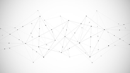 Abstract polygonal background with connecting dots and lines. Global network connection, digital technology and communication concept