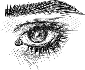 Obraz premium Original Hand-drawn sketch eye art 