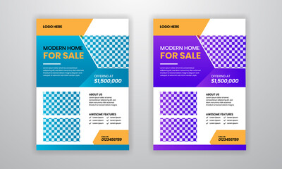 modern home for sale real estate flyer template design vector 