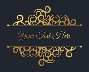 Luxury gold decorative floral frame background