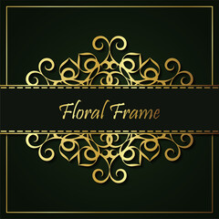 Luxury gold decorative floral frame background