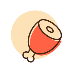 Meat leg vector flat icon. Farm animal sign