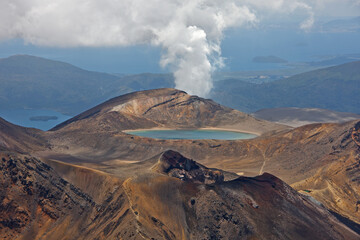 Volcanic crater in Tongariro National Park in New Zealand