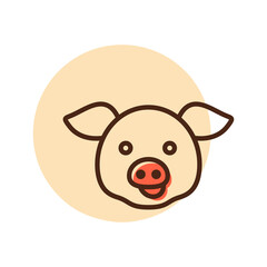 Pig vector flat icon. Animal head vector