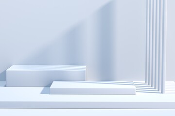 3d rendering white simple stand 