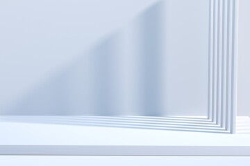 3d rendering white simple stand 