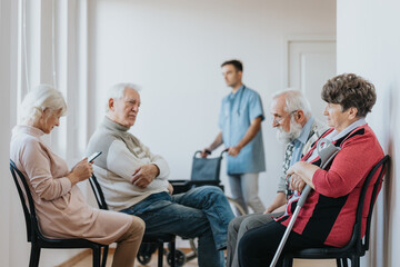 Senior people in a hospital