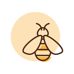 Honey bee vector flat icon. Farm animal sign